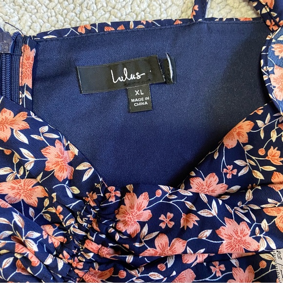 NWOT lulus The Way to Love Navy Blue Floral Print Ruffled Maxi Dress - Picture 8 of 9